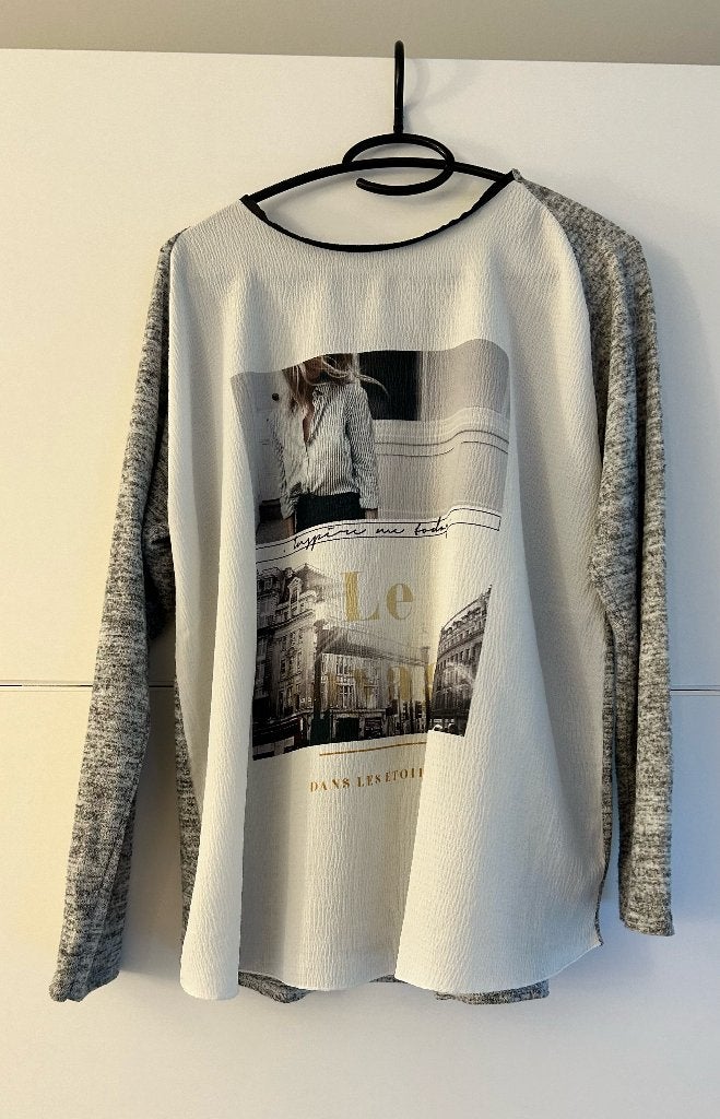 Zara grijze trui met fotoprint, Zara, Maat 46/48 (XL) of groter, Ophalen of Verzenden, Zo goed als nieuw
