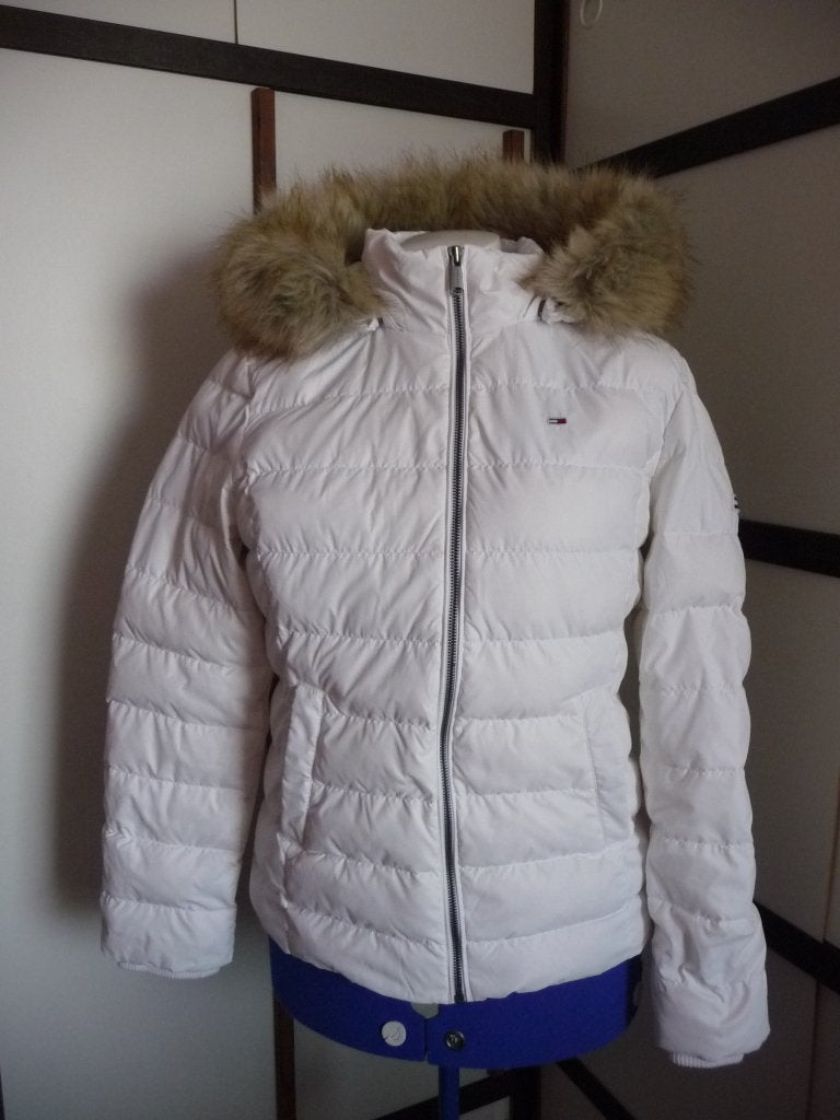 très belle doudoune blanche tommy jeans taille L, Taille 38/40 (M), Comme neuf, Enlèvement, Blanc