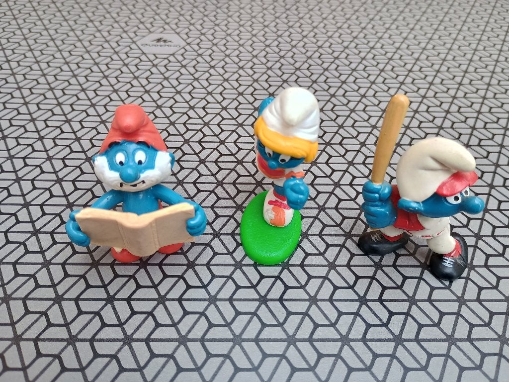 Schtroumpfs “Silan” – 3 schtroumpfs, Enlèvement ou Envoi, Utilisé, Différents Schtroumpfs, Poupée, Figurine ou Peluche