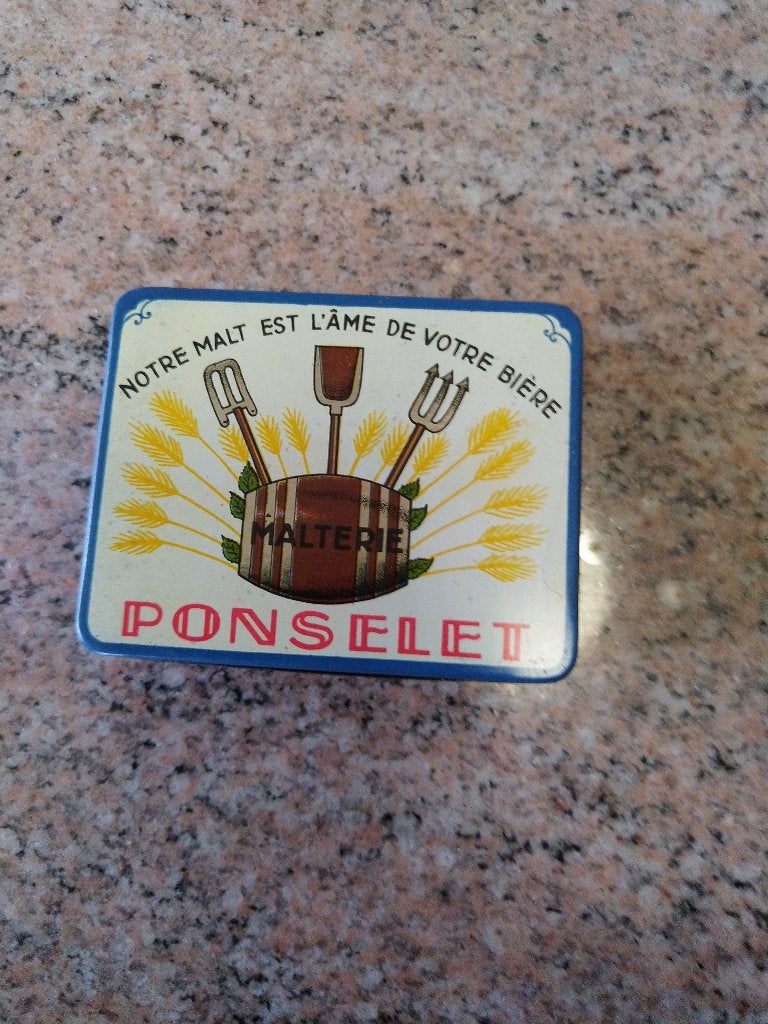 Publicités brasserie Ponselet boîte non émaillée, Collections, Enlèvement ou Envoi, Comme neuf, Ustensile