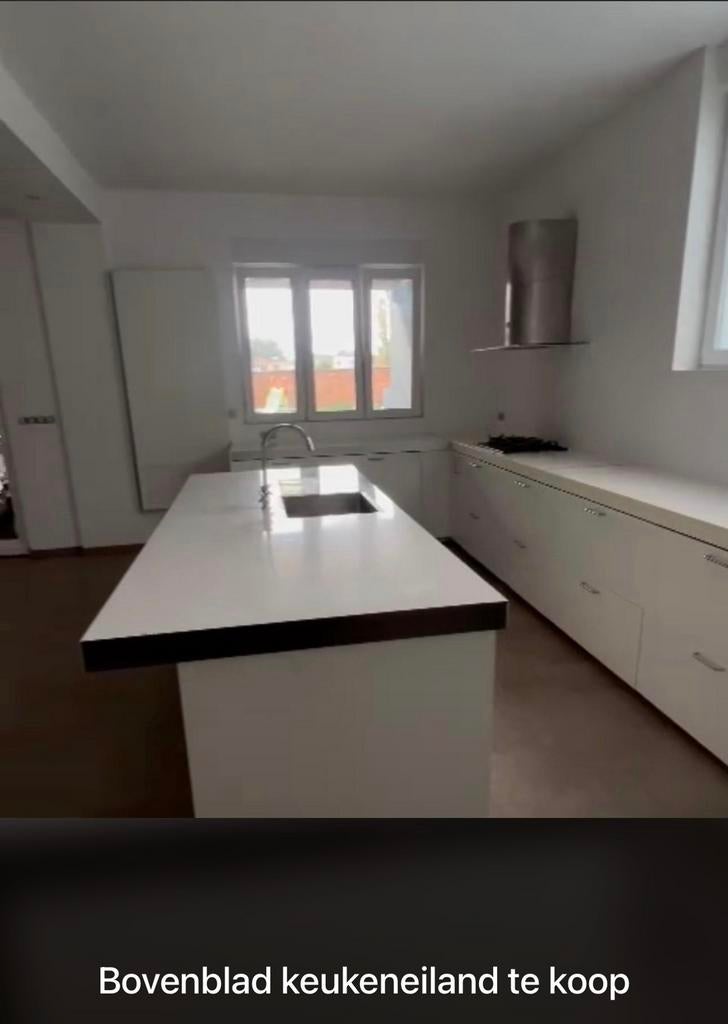 Bovenblad  keukeneiland, Huis en Inrichting, Keuken | Complete keukens, Ophalen, Gebruikt, Wit, Met kookeiland