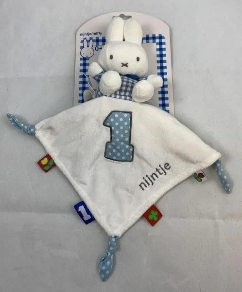Miffy Knuffeldoekje Nijntje Blauw Wit Tiamo Baby Nieuw, Kinderen en Baby's, Verzenden, Zo goed als nieuw, Konijn