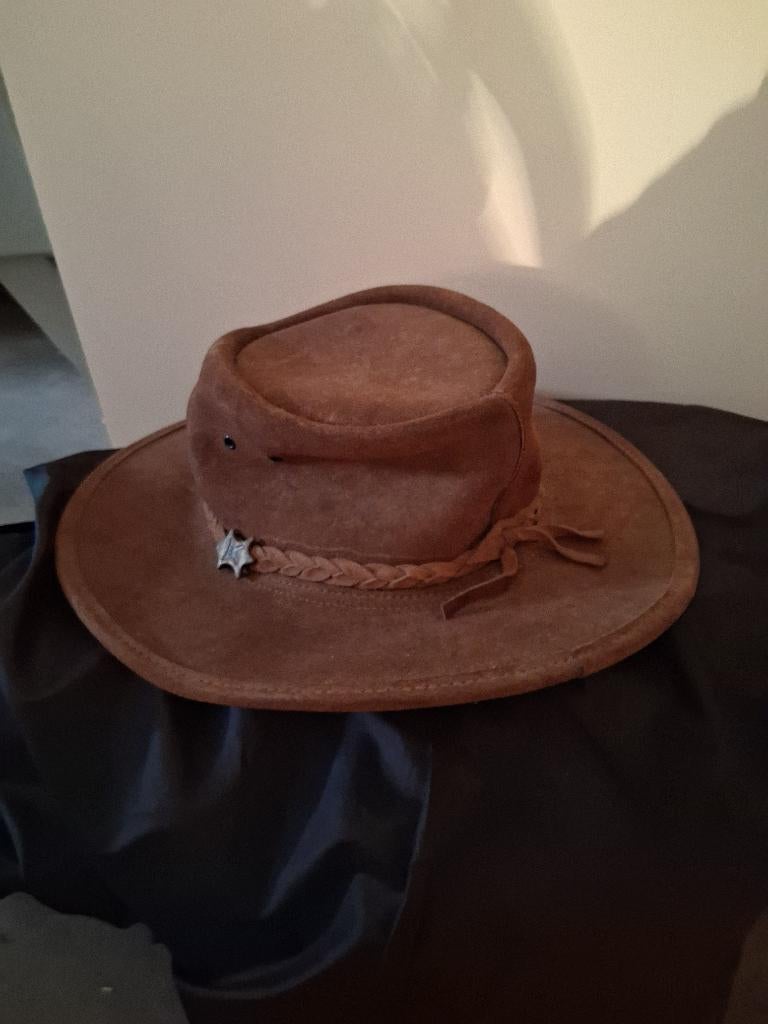 cowboyhoed echt leder, Ophalen of Verzenden, Gebruikt, Kinderen, Bovenkleding