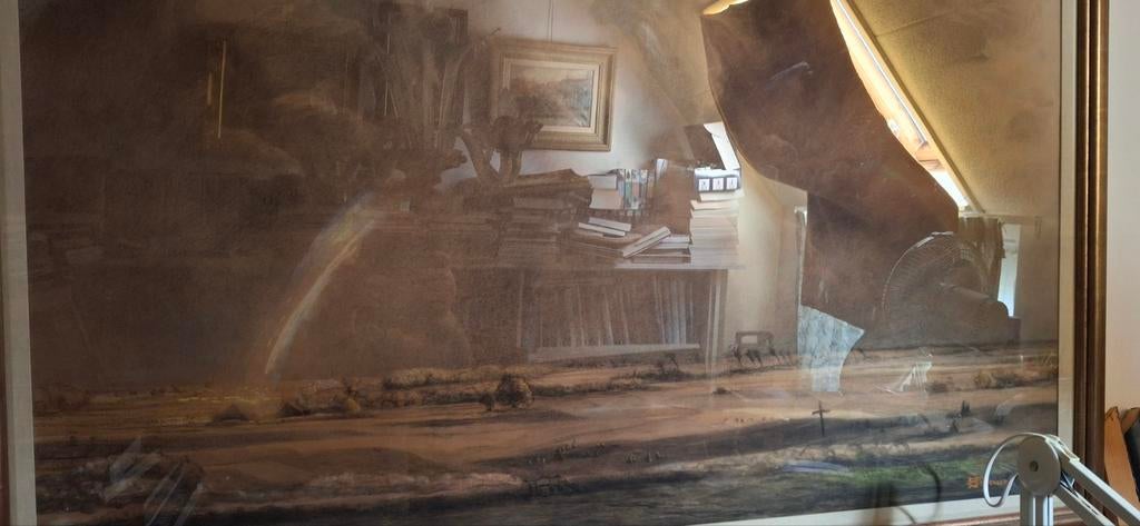 De regenboog Kadzand Henry Ottevaere, Antiek en Kunst, Ophalen of Verzenden, Tekening