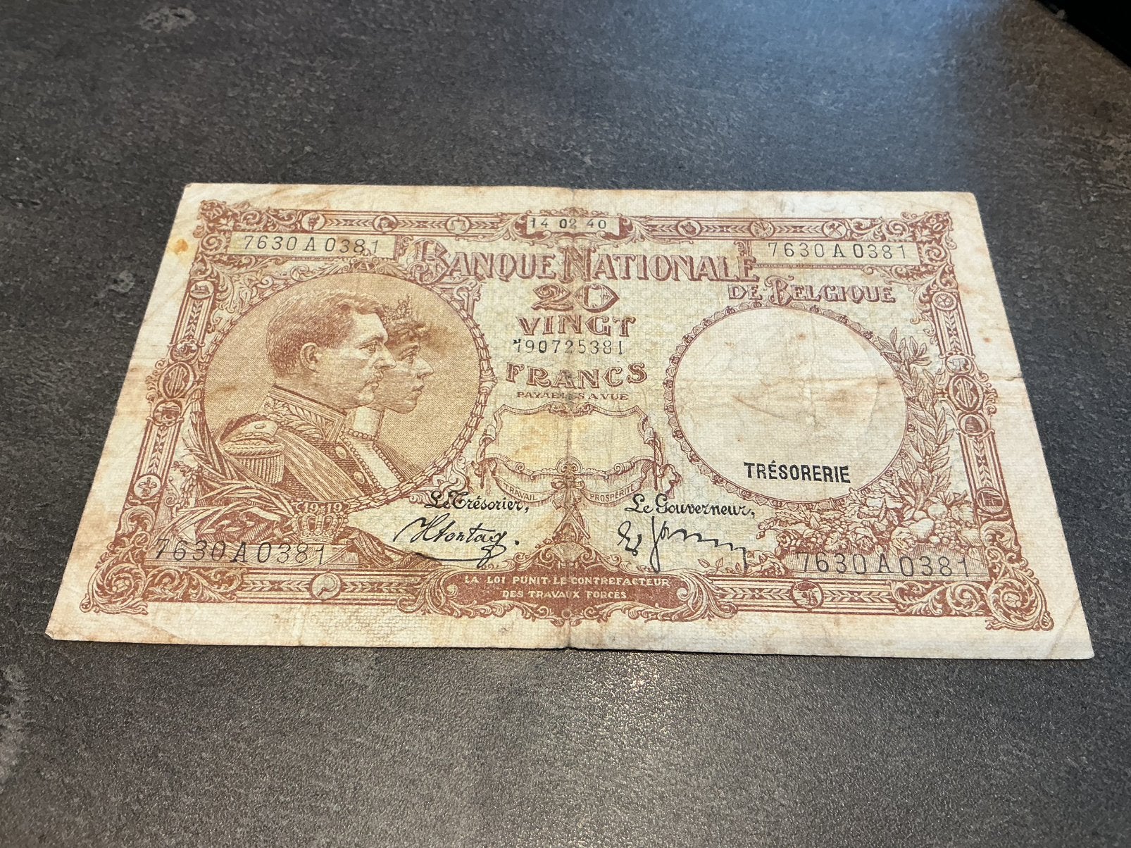 België 20 Frank 1940, Postzegels en Munten, Bankbiljetten | België, Ophalen of Verzenden