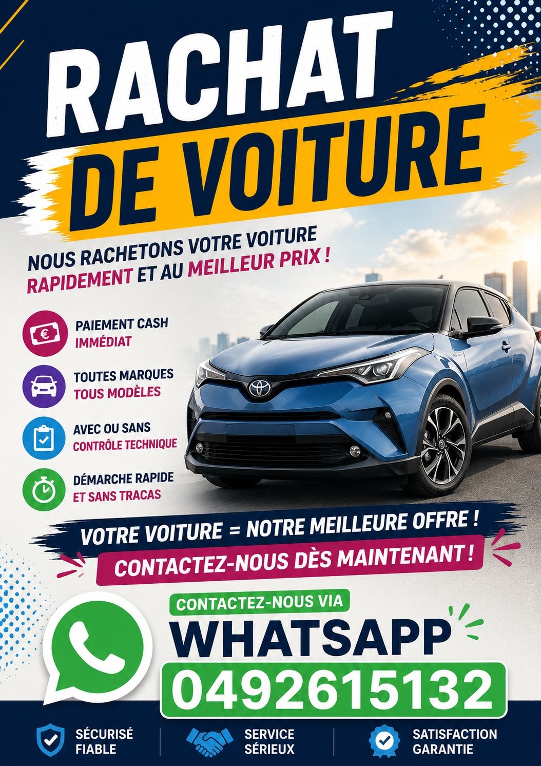 Rachat tout type de vehicule 0492615132, Enlèvement