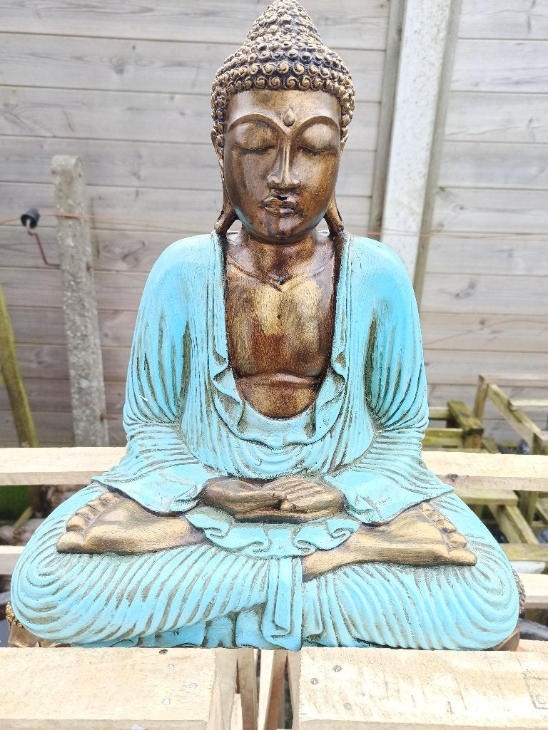 zittende boeddha in steen, Tuin en Terras, Ophalen, Nieuw, Steen, Boeddhabeeld