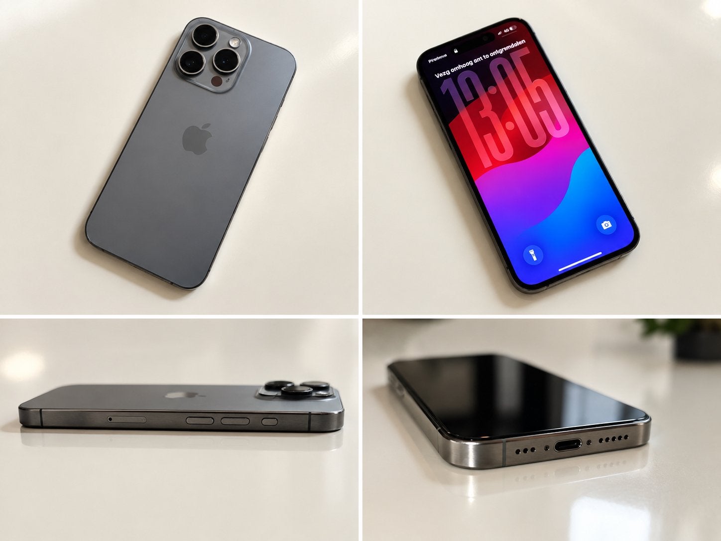 iPhone 15 Pro – Titanium – 128GB Zeer nette staat, Telecommunicatie, Ophalen, Zo goed als nieuw, Grijs, Apple