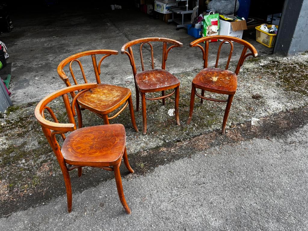 Chaises en bois vintage, Ancien, Brun, Enlèvement, Utilisé