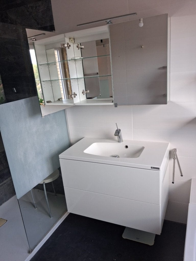 Lavabo Detremmerie, lavabo, 2 tiroirs, armoires de toilette, 25 à 50 cm, Armoire à miroir, Utilisé, 50 à 100 cm