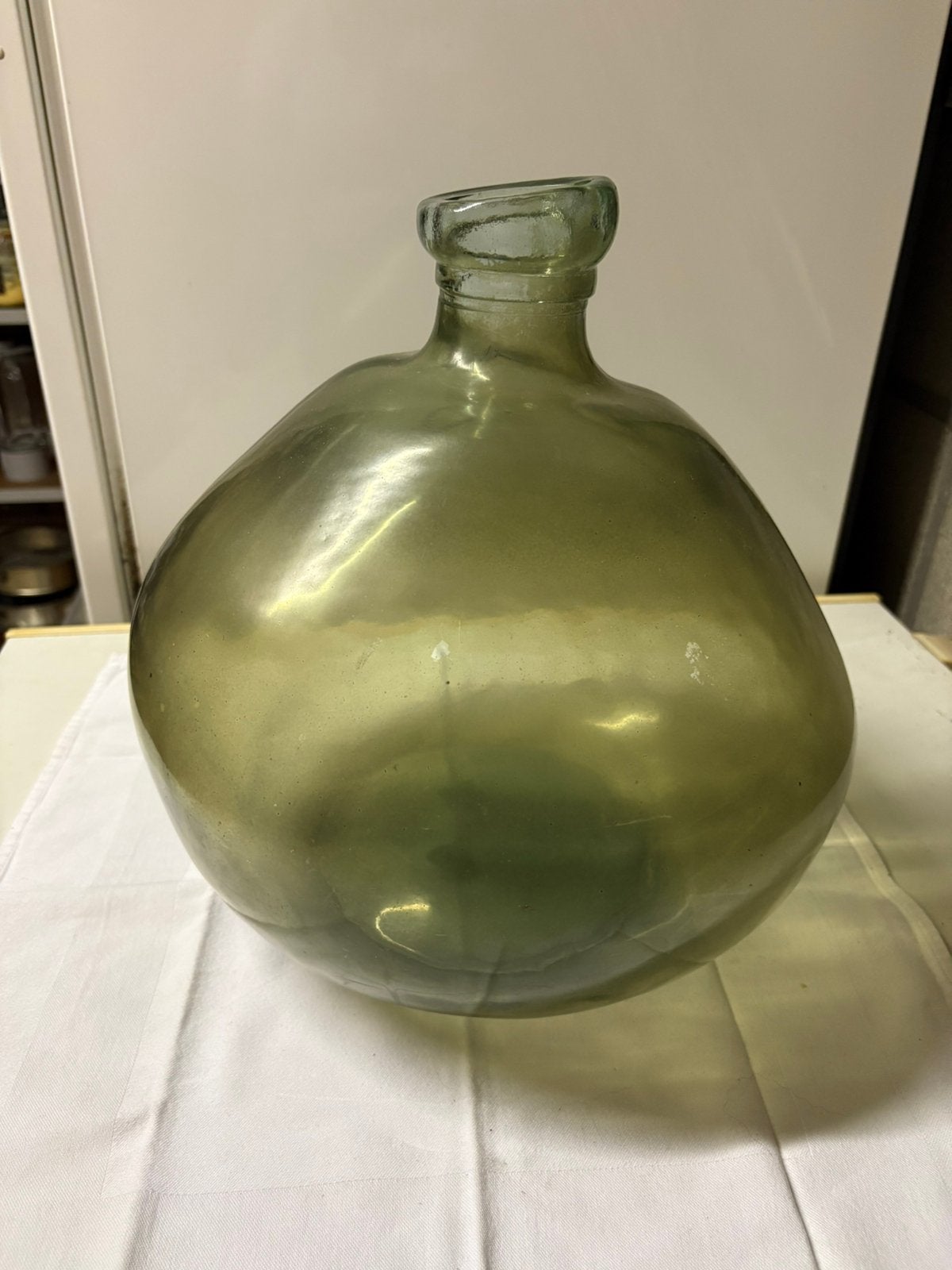 Vaas dame jeanne, ca 35 cm, zeer goede staat, 35 cm, Ophalen of Verzenden, Groen, Glas