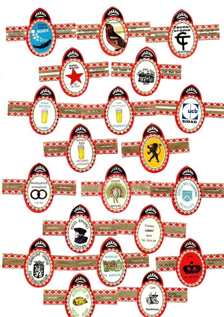 SIGARENBANDEN RECLAME BRAKMAN/SUBLIEM, Verzamelen, Ophalen of Verzenden, Zo goed als nieuw, Sigarenbandjes