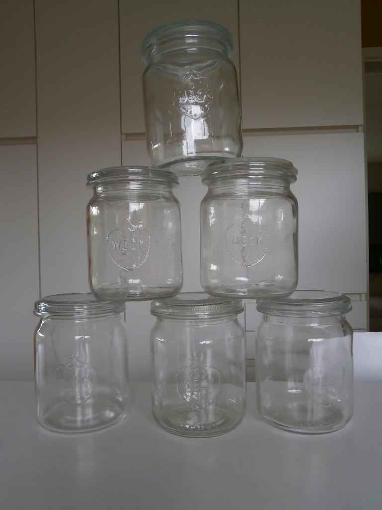 6 steriliseerbokalen Weck 1l, Huis en Inrichting, Ophalen, Gebruikt, Glas