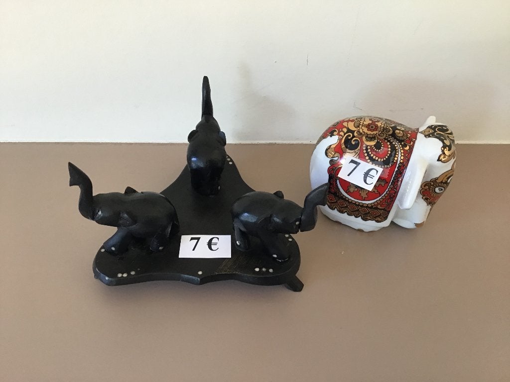 2 beeldjes van olifanten voor slechts 7 euro per beeldje, Verzamelen, Ophalen of Verzenden, Zo goed als nieuw, Wild dier