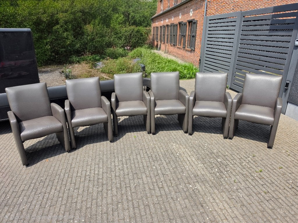Eetkamerstoel, Huis en Inrichting, Stoelen, Ophalen, Gebruikt, Bruin, Leer