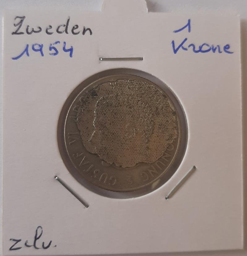 Suède 1 couronne 1954 argent, Enlèvement ou Envoi, Argent