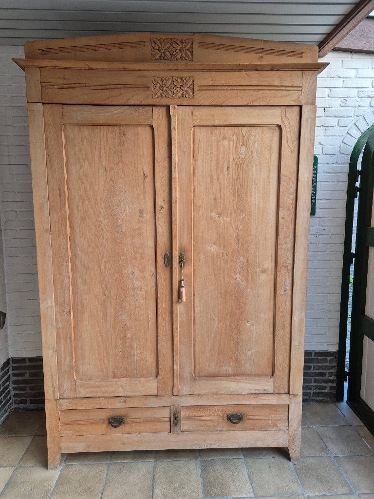 Grenen kleerkast, Gebruikt, 100 tot 150 cm, 200 cm of meer, Grenenhout