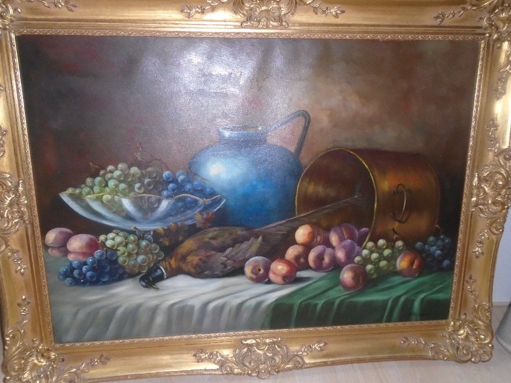 schilderij : franks, Antiek en Kunst, Kunst | Schilderijen | Klassiek, Ophalen, Doek, Stilleven, Klassiek