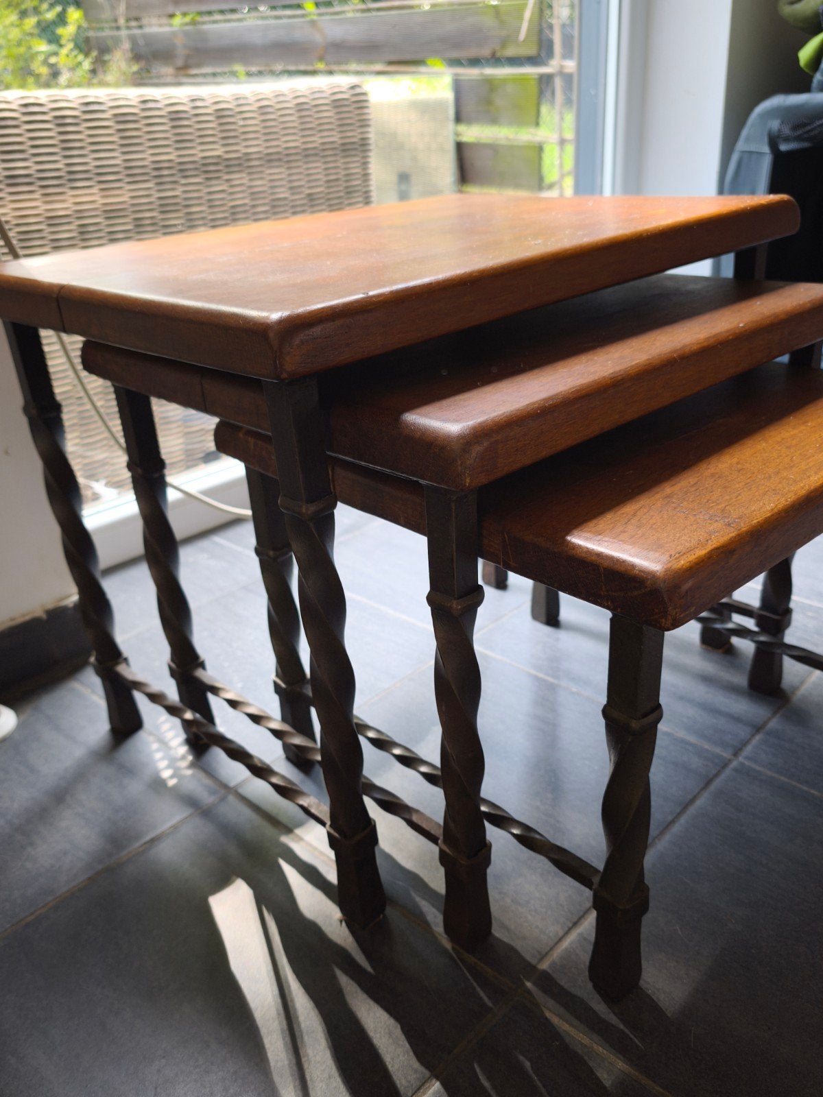 Massief houten tafeltjes, Huis en Inrichting, Tafels | Salontafels, Ophalen