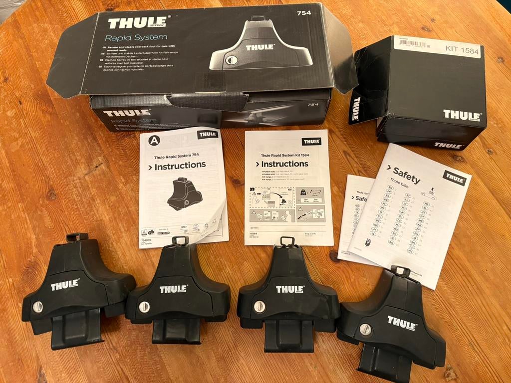 Thule pied de barres de toit rapid system 754 + adaptateurs, Enlèvement, Utilisé