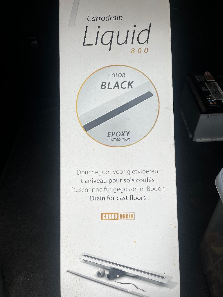 Douchegoot carrodrain liquid 800 black, Ophalen of Verzenden, Nieuw, Douche