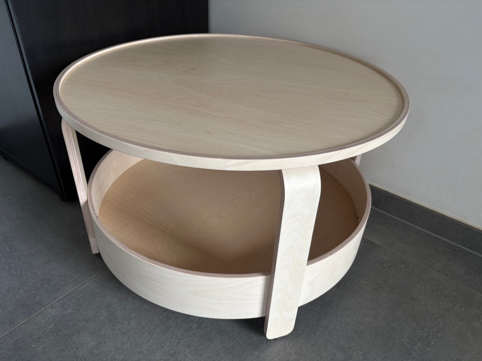 Ronde houten tafeltje (70cm diameter), Ophalen, Zo goed als nieuw