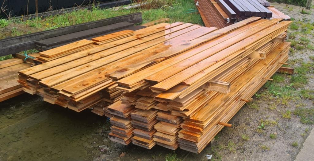 Douglas planken mes en groef / halfhout verbinding 3 meter, Ophalen, Planken