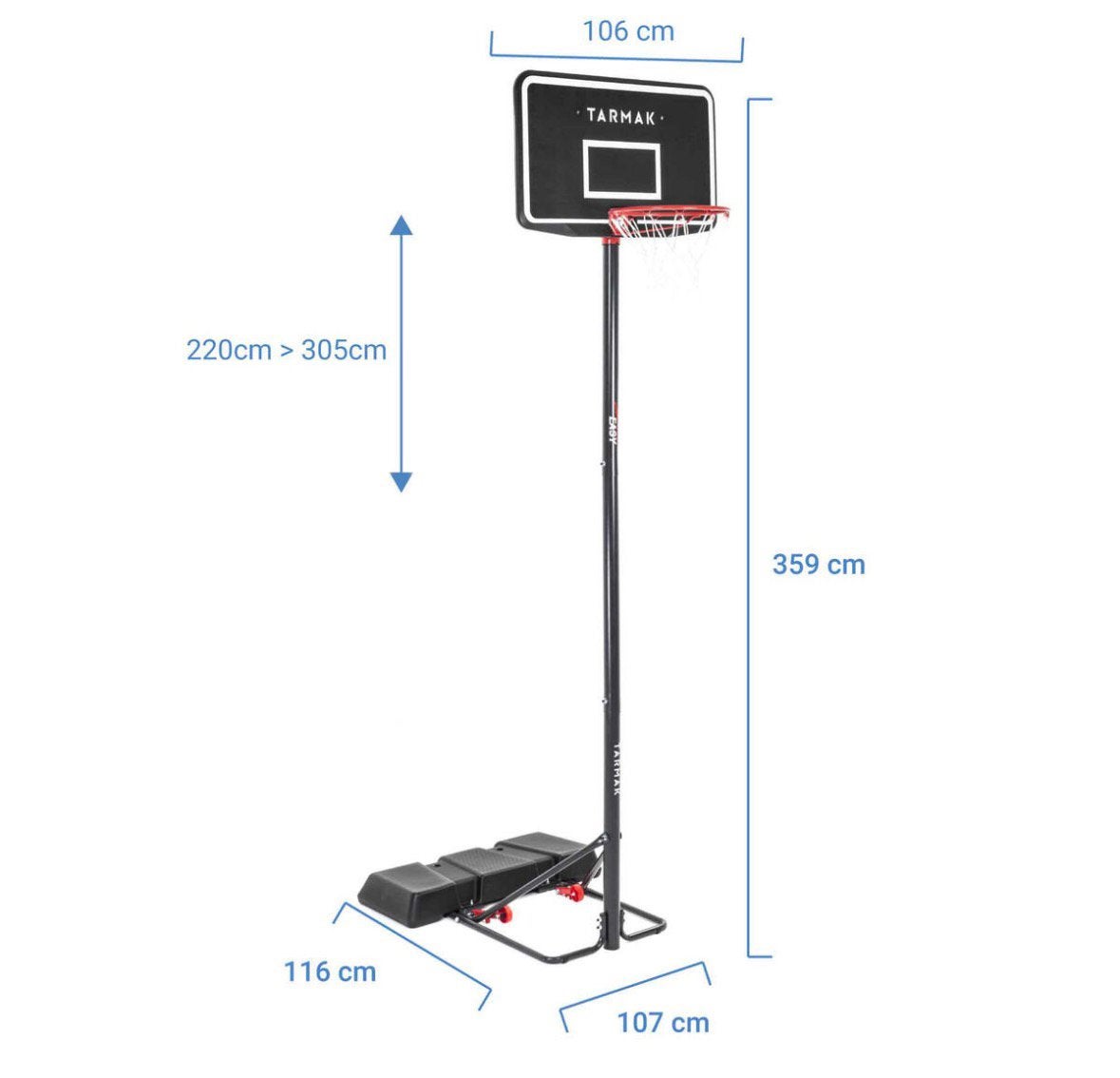 Panier de basket Tarmak b100, Sports & Fitness, Enlèvement, Comme neuf