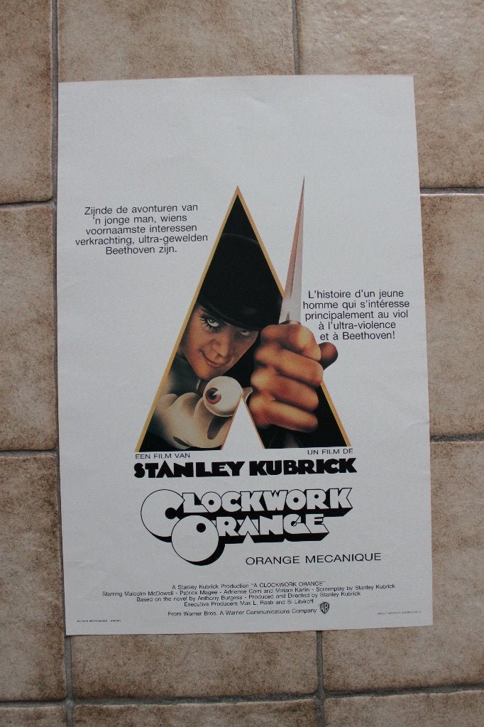 filmaffiche A Clockwork Orange Stanley Kubrick filmposter, Collections, Enlèvement ou Envoi, Rectangulaire vertical, A1 jusqu'à A3