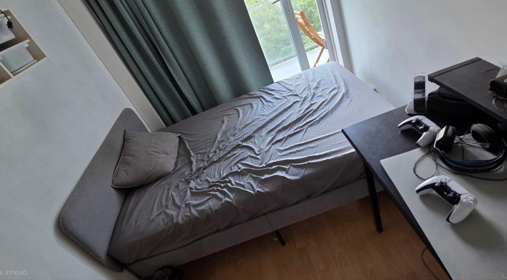 Bed 140x200 te koop - Slattum, Gris, Enlèvement, 200 cm, Deux personnes