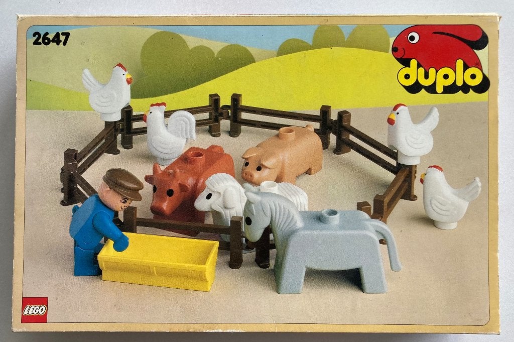 Lego duplo box 2647 BOERDERIJDIEREN - 1985, Gebruikt, Compleet, Ophalen of Verzenden, Duplo