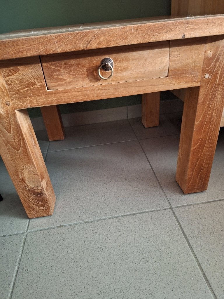 Bijzettafel / salontafel, 55 à 75 cm, Enlèvement, Kan zowel in een landelijk als in een modern interieur, Bois