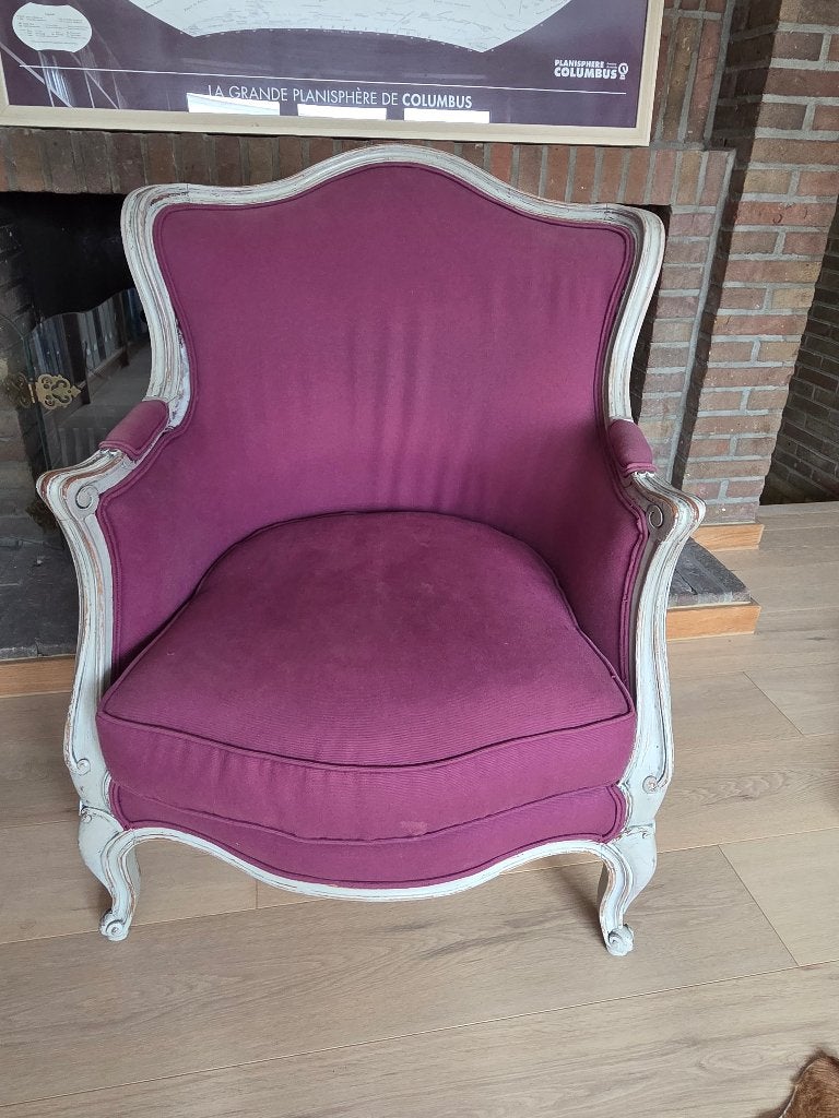 Bergère Louis XV relookée, Maison & Meubles, 75 à 100 cm, Enlèvement, Utilisé, 50 à 75 cm