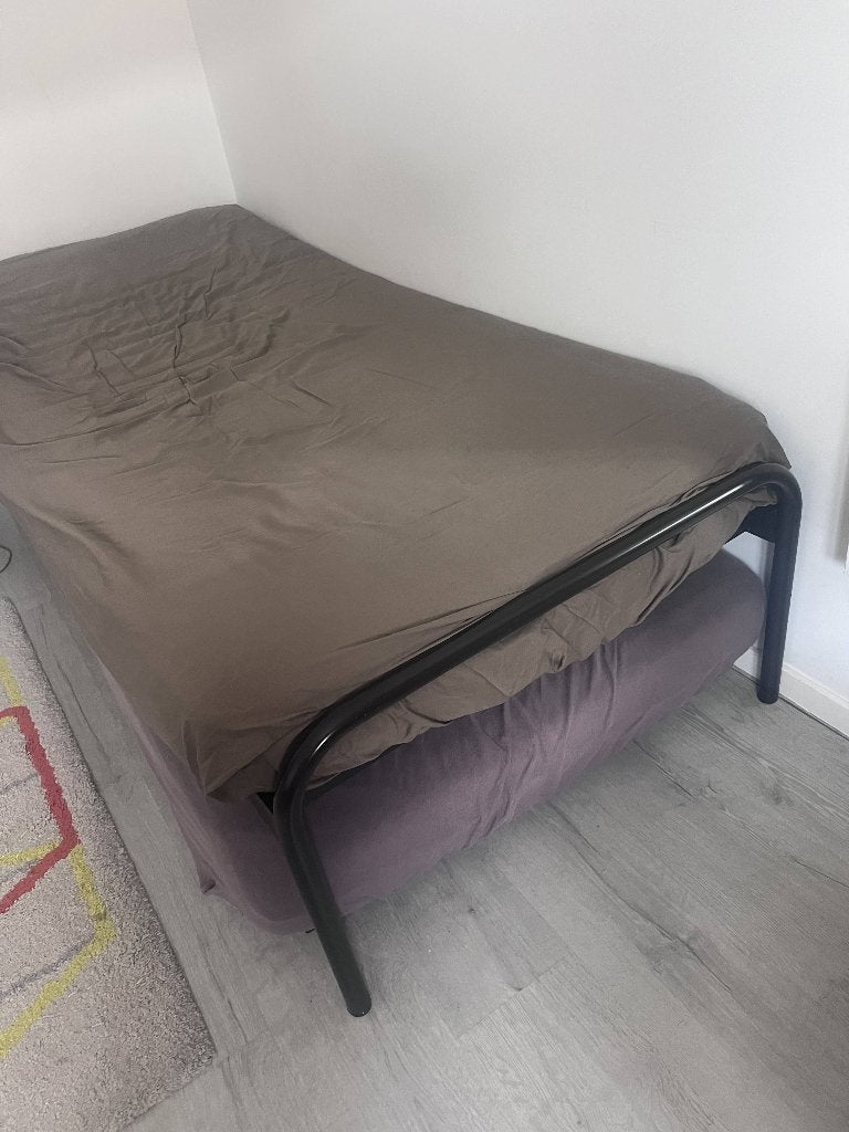 2  lits sommier gigogne 80x190 marque auping, Maison & Meubles, Brun, Métal, 190 cm ou moins, Une personne