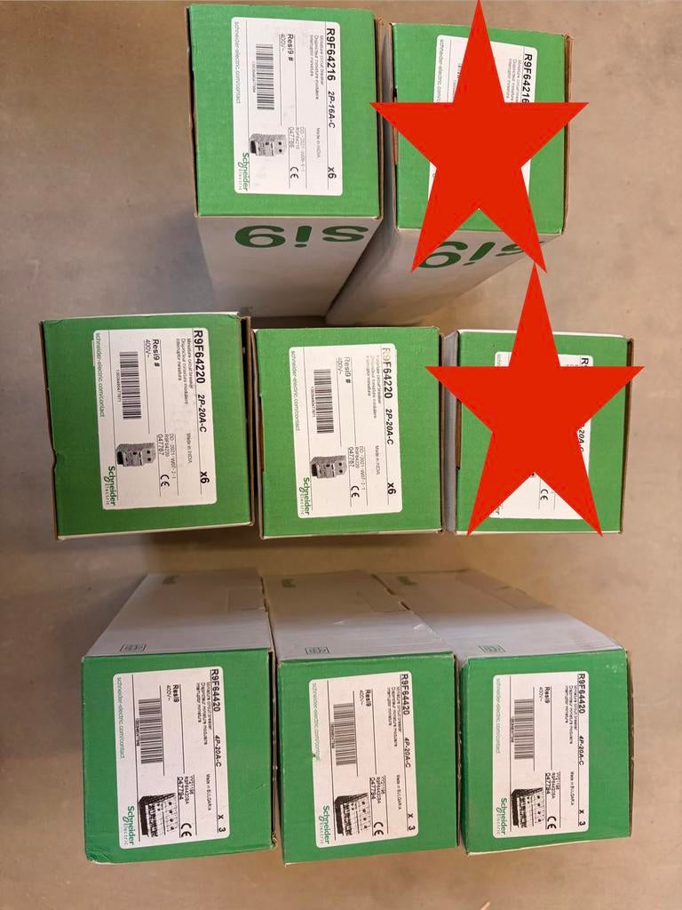 partij Schneider Resi9 Automaten - NIEUW - 16A/20A (2P & 4P), Doe-het-zelf en Bouw, Elektriciteit en Kabels, Ophalen of Verzenden