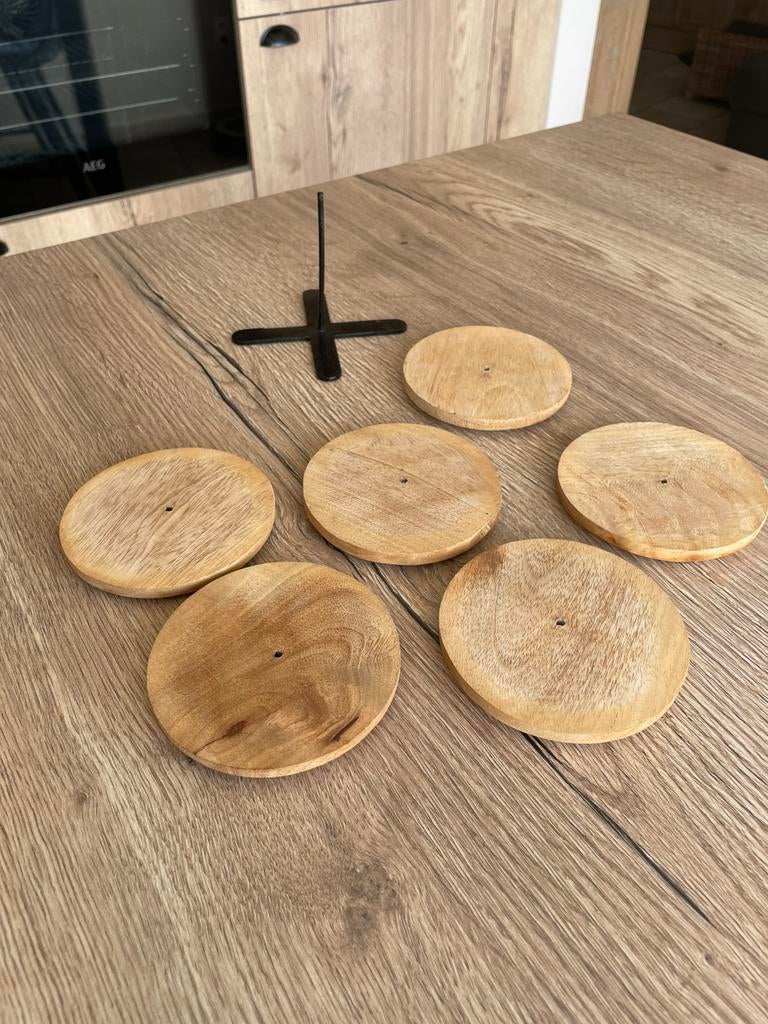 Houten onderzetters, Huis en Inrichting, Woonaccessoires | Onderzetters, Ophalen, Zo goed als nieuw