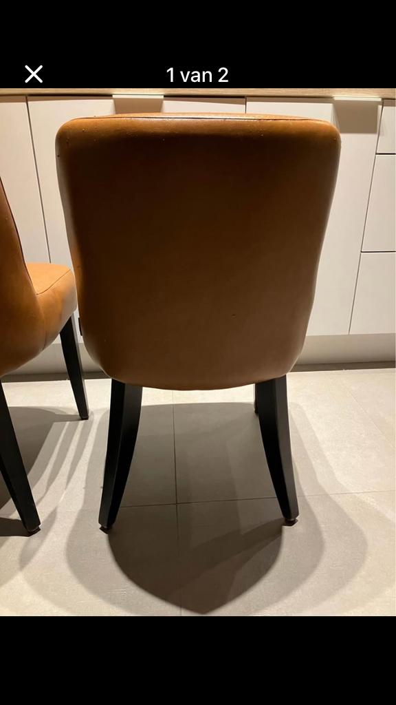 Eetkamer stoel, Huis en Inrichting, Stoelen, Ophalen, Gebruikt, Overige kleuren, Leer