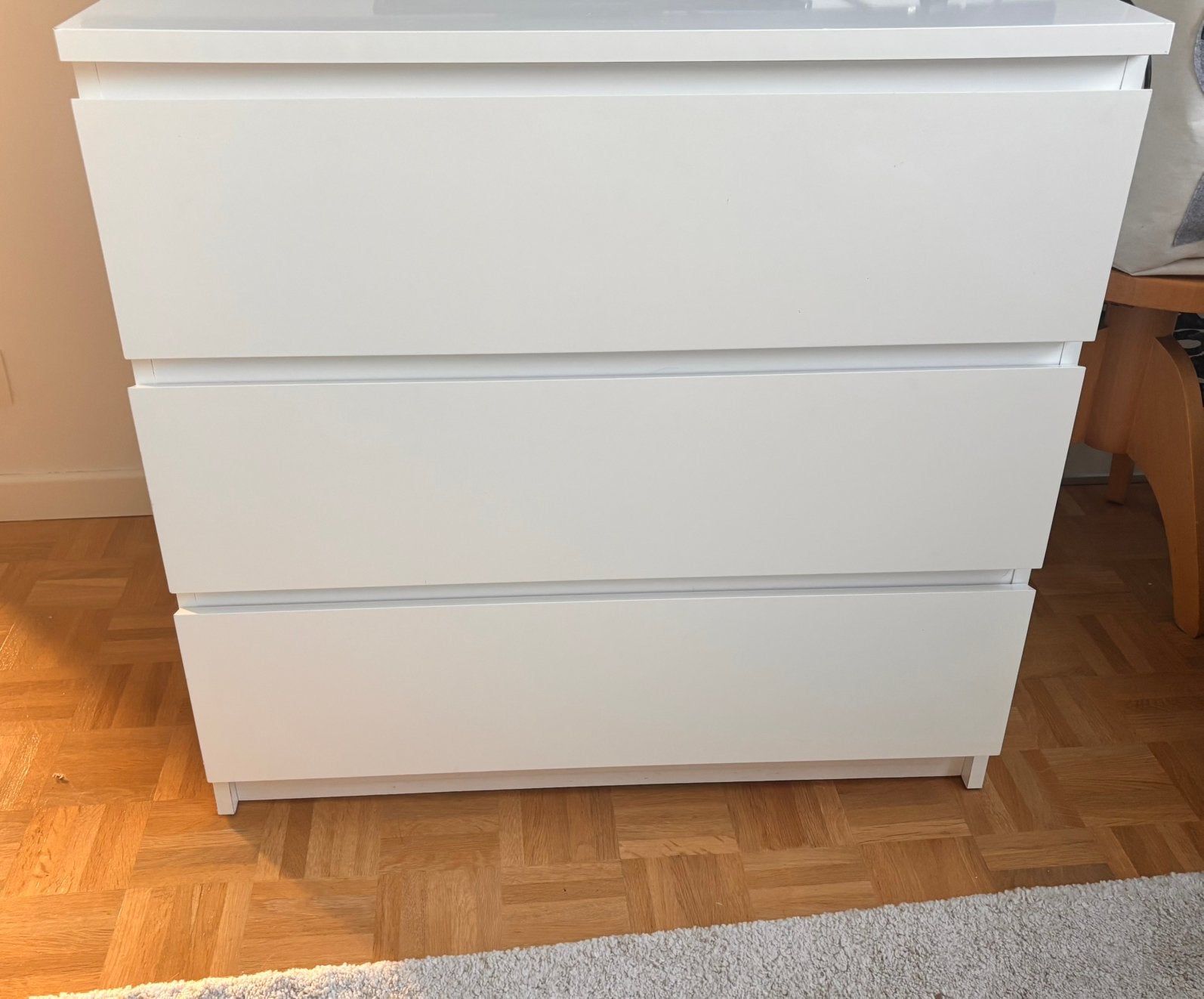 Commode IKEA MALM 3 tiroirs blanche, Maison & Meubles, Enlèvement, Comme neuf
