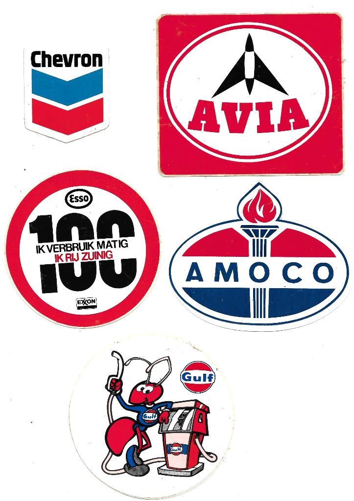 Oude/Vintage Stickers/Zelfklevers van Benzine - Merken., Ophalen, Overige typen