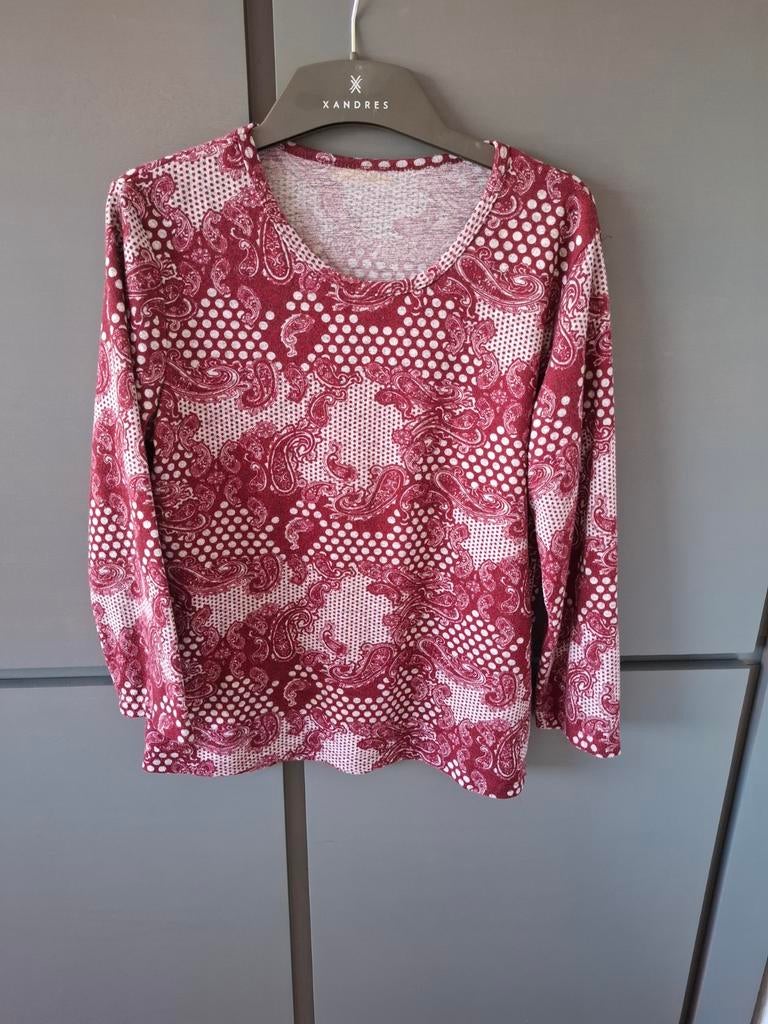 T-shirt bordeaux, mt XL, dames, Ophalen of Verzenden, Lange mouw