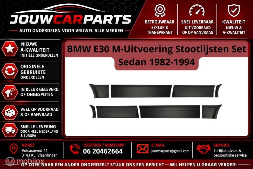BMW E30 M-Uitvoering Stootlijsten Set Sedan 1982-1994, Neuf, Sideskirt - set, Enlèvement ou Envoi, BMW