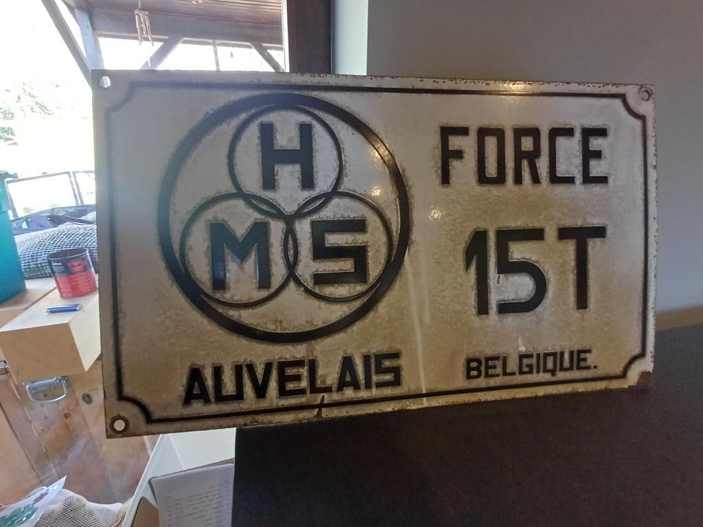Superbe et grande plaque émaillée Atelier HMS 73.5x43cm, Enlèvement ou Envoi