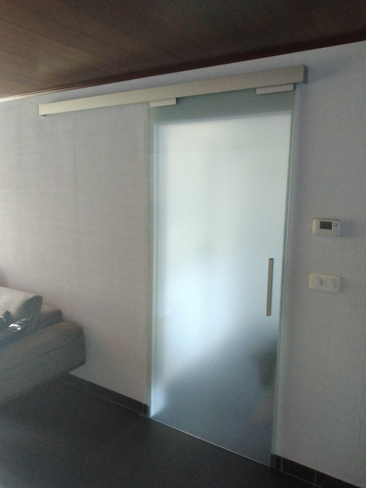 Schuifdeur mat glas, Doe-het-zelf en Bouw, Deuren en Vliegenramen, 215 cm of meer, Binnendeur, Schuifdeur, Ophalen