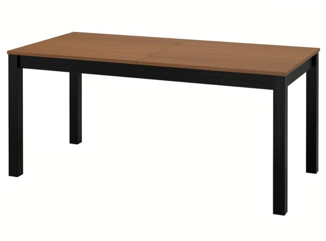 Extra grote uitschuifbare zwarte tafel Ikea. 175/260x95x74, Ophalen, Zo goed als nieuw, IKEA, Zwart