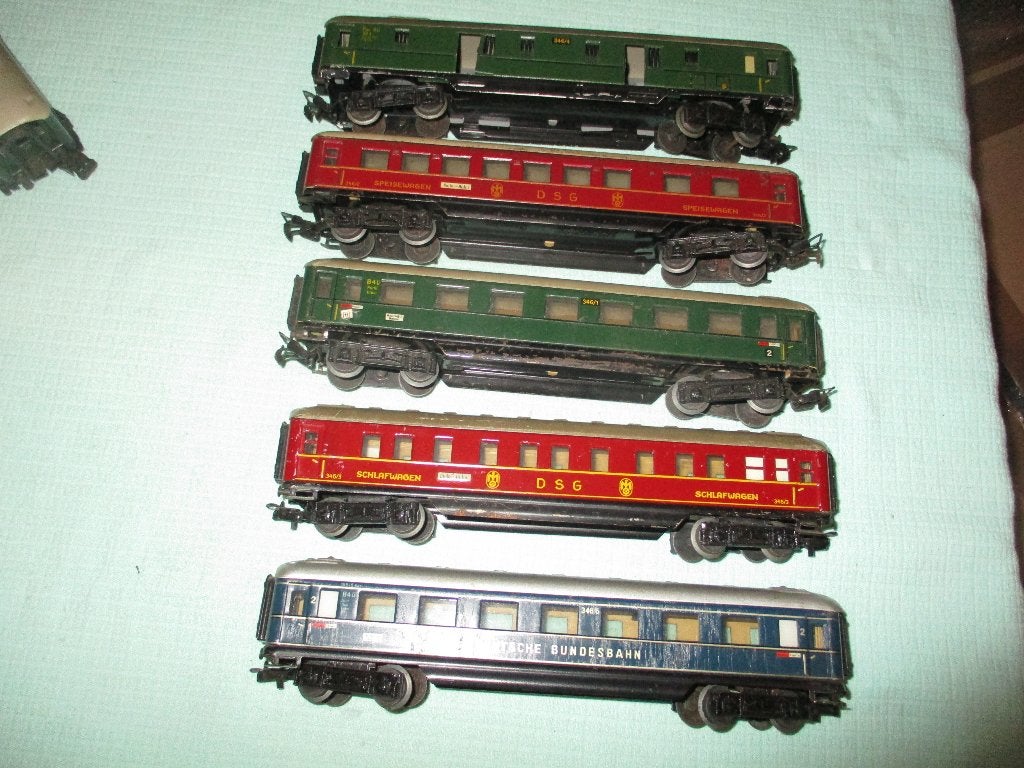 Marklin 5 wagons 346 années 50, Enlèvement ou Envoi, Utilisé, Wagon, Märklin