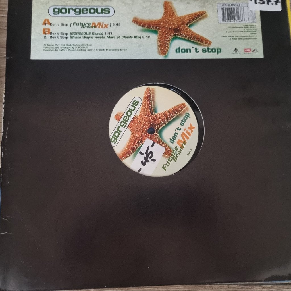 12" Gorgeous – Don't Stop, CD & DVD, Vinyles Singles, Enlèvement ou Envoi, Utilisé, 12 pouces, Dance et House