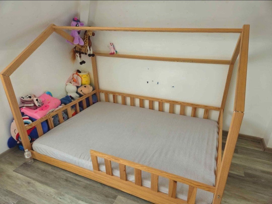 Vloerbed/peuterbed/kinderbed/bedhuisje 140x200cm, 180 cm of meer, Ophalen, Lattenbodem, 100 cm of meer