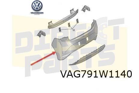 Volkswagen ID.3 (9/20-) Achterbumper (bij fietsendrager) (GR, Neuf, Arrière, Volkswagen, -