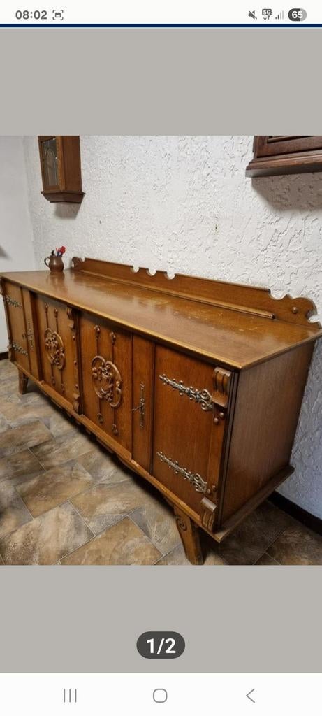 Gratis antiek eikenhouten dressoir, Huis en Inrichting, Kasten | Dressoirs, Ophalen, Eikenhout
