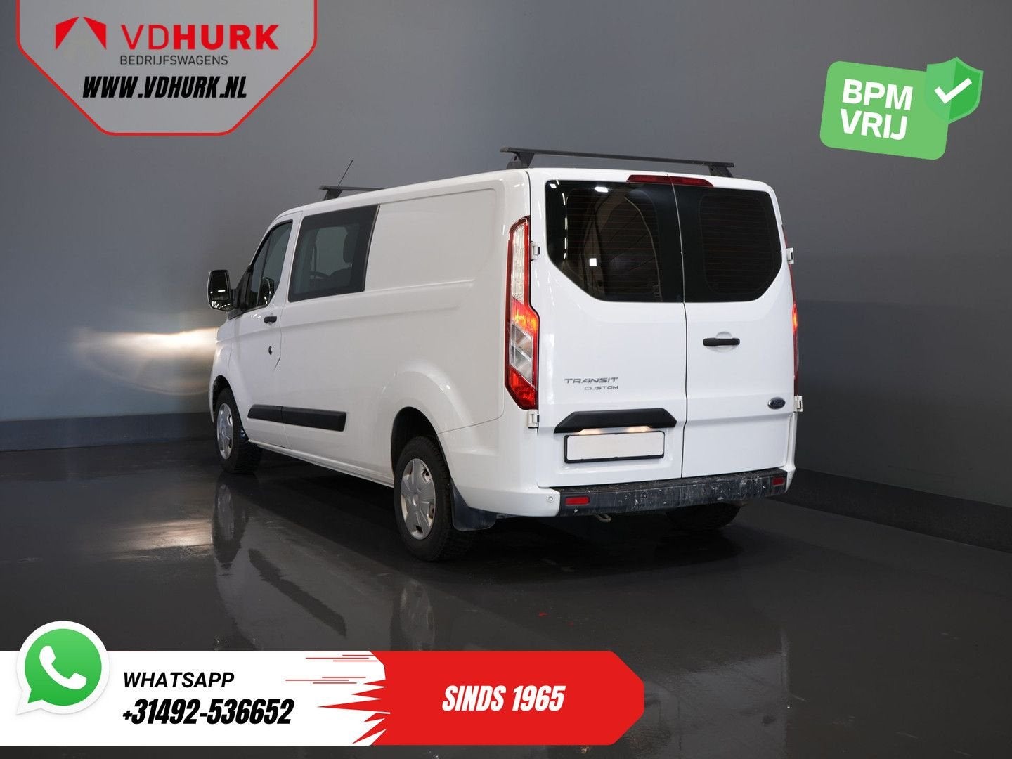 Ford Transit Custom 2.0 TDCI L2 Trend DC Dubbel Cabine Stoel, Auto's, Wit, 202 g/km, Bedrijf, Ford